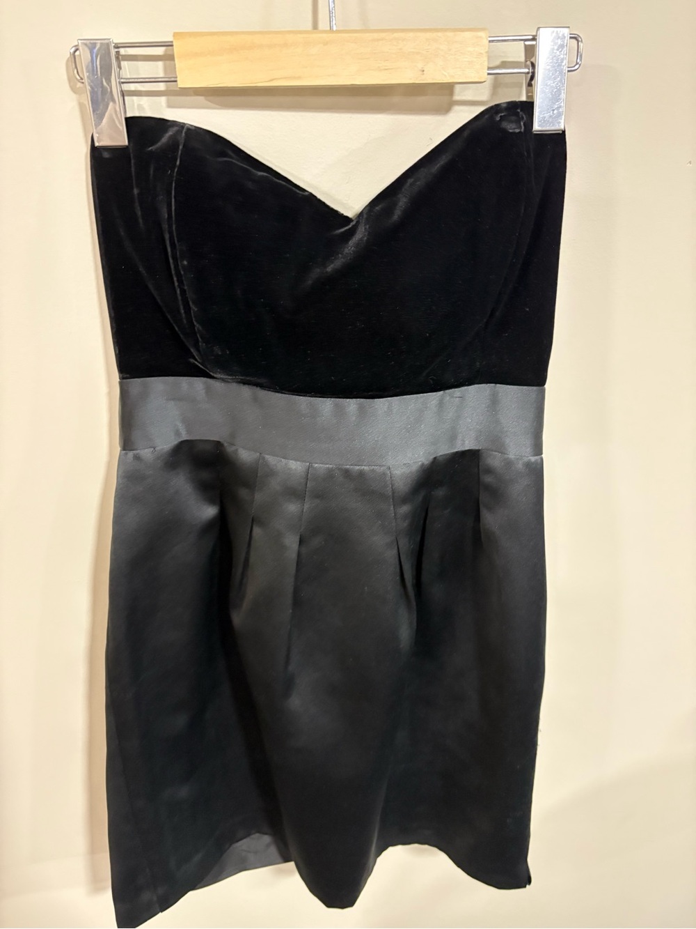 Theory Strapless Black Cocktail Dress with Satin Waistband